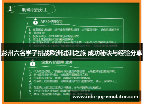 彭州六名学子挑战欧洲试训之旅 成功秘诀与经验分享